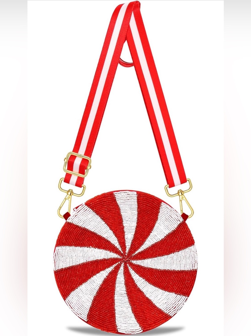 New Candy Purse Beaded Women Candy Cane Lollipop Crossbody Shoulder Bag